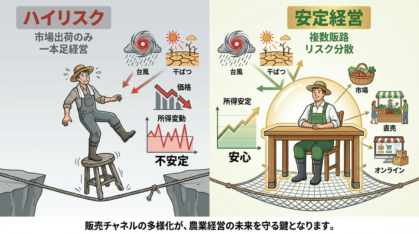 単一販路vs複数販路のリスク比較
