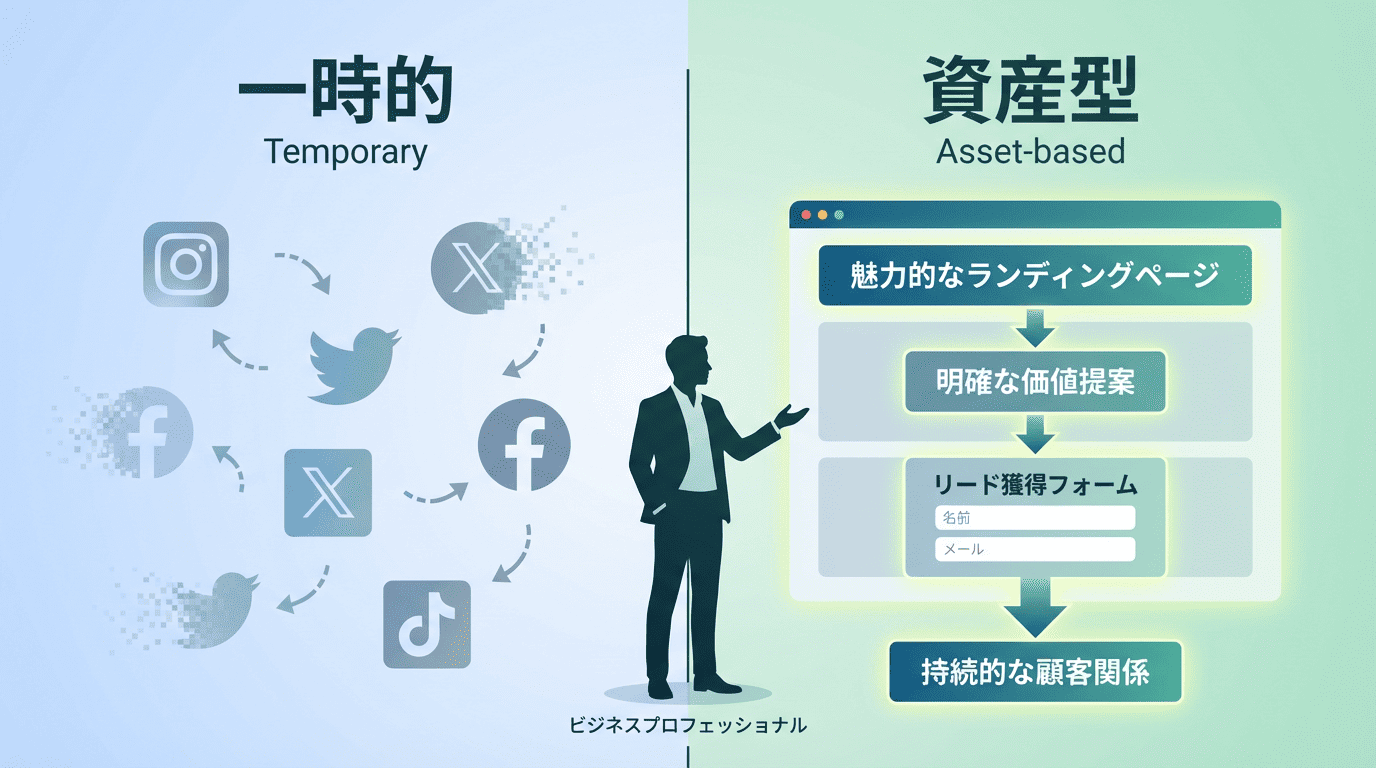 NS投稿とLPの比較図
