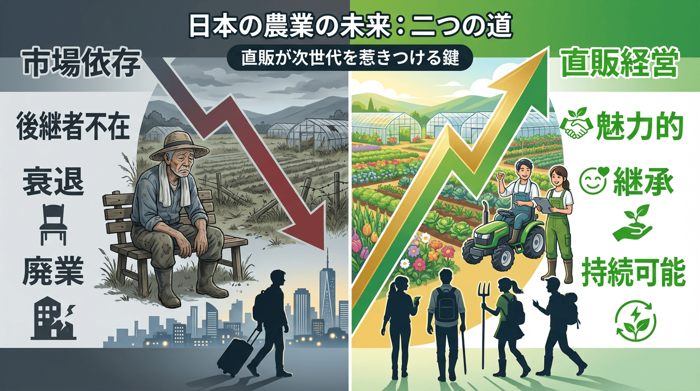 従来農業vs直販農業の未来比較