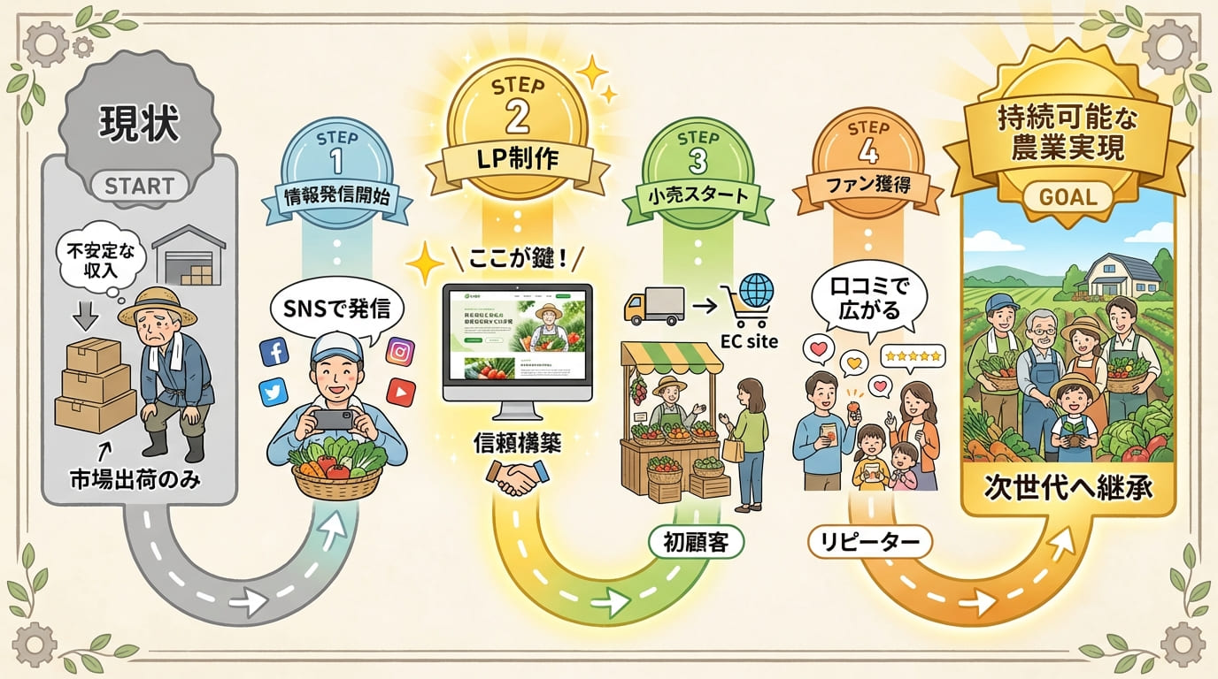 農業転換のステップロードマップ図