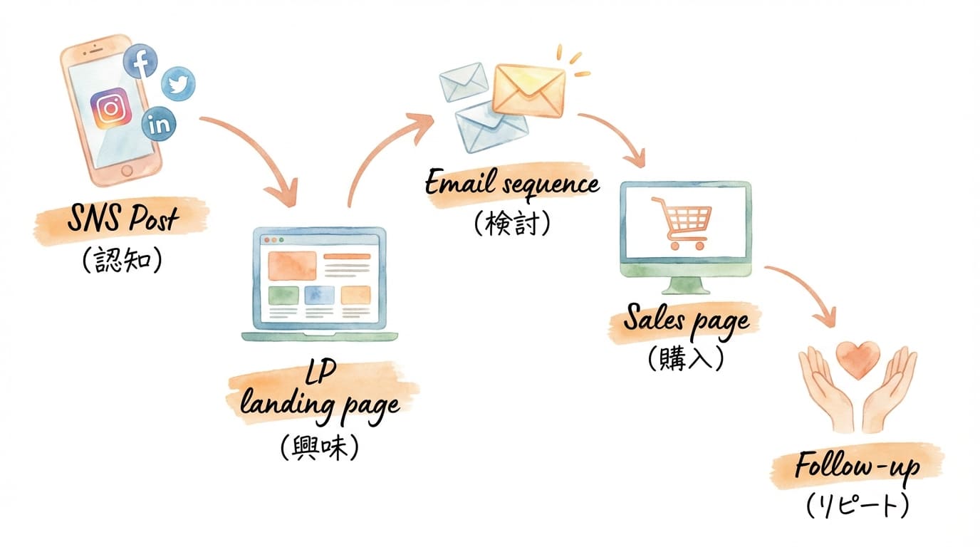 オンライン講座のセールスファネル具体例