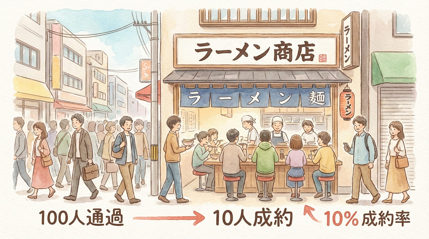 ラーメン屋の成約率の例え話